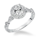 Artcarved Bridal Mounted with CZ Center Vintage Halo Engagement Ring Crystal 14K White Gold - 31-V518ERW-E.00 photo