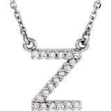 14K White Initial Z .08 CTW Diamond 16 Necklace - 67311125P photo