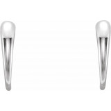 14K White J-Hoop Earrings - 86611600P photo 2