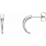14K White J-Hoop Earrings - 86611600P photo