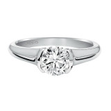 Artcarved Bridal Mounted with CZ Center Contemporary Bezel Solitaire Engagement Ring April 14K White Gold - 31-V383ERW-E.00 photo 2