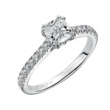 Artcarved Bridal Mounted with CZ Center Classic Engagement Ring Justine 14K White Gold - 31-V427EUW-E.00 photo