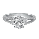Artcarved Bridal Semi-Mounted with Side Stones Contemporary Engagement Ring Laura 14K White Gold - 31-V414EVW-E.01 photo 2