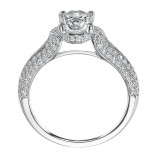 Artcarved Bridal Semi-Mounted with Side Stones Contemporary Engagement Ring Laura 14K White Gold - 31-V414EVW-E.01 photo 3