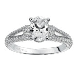 Artcarved Bridal Semi-Mounted with Side Stones Contemporary Engagement Ring Laura 14K White Gold - 31-V414EVW-E.01 photo 4