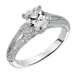 Artcarved Bridal Semi-Mounted with Side Stones Contemporary Engagement Ring Laura 14K White Gold - 31-V414EVW-E.01 photo