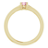 14K Yellow Pink Tourmaline Youth Solitaire Ring - 71984623P photo 2
