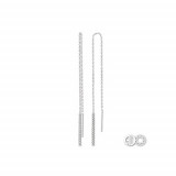 Ashi Diamonds 10k White Gold Diamond Threader Earrings photo
