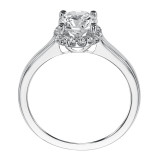 Artcarved Bridal Semi-Mounted with Side Stones Classic Halo Engagement Ring Allison 14K White Gold - 31-V325ERW-E.01 photo 3