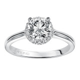 Artcarved Bridal Semi-Mounted with Side Stones Classic Halo Engagement Ring Allison 14K White Gold - 31-V325ERW-E.01 photo 4