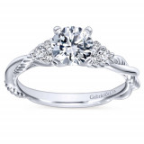Gabriel & Co 14k White Gold Round Twisted Engagement Ring photo