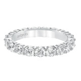 Artcarved Bridal Mounted with Side Stones Contemporary Stackable Eternity Anniversary Band 14K White Gold - 33-V15K4W65-L.00 photo 2