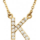 14K Yellow Initial K 1/8 CTW Diamond 16 Necklace - 67311136P photo