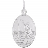 Rembrandt Sterling Silver Fisherman Disc Charm photo