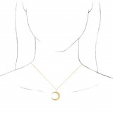 14K Yellow Crescent Moon 16-18 Necklace - 86693601P photo 3