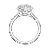 Artcarved Bridal Semi-Mounted with Side Stones Halo Engagement Ring Nola 14K White Gold - 31-V852ERW-E.01 photo 3