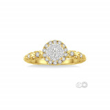 Ashi 14k Yellow Gold Round Cut Diamond Lovebright Engagement Ring photo 2