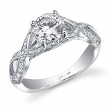 0.38tw Semi-Mount Engagement Ring With  1ct Round Head photo