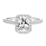 Artcarved Bridal Semi-Mounted with Side Stones Classic Halo Engagement Ring Clarissa 14K White Gold - 31-V807GEW-E.01 photo 2