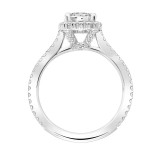 Artcarved Bridal Semi-Mounted with Side Stones Classic Halo Engagement Ring Clarissa 14K White Gold - 31-V807GEW-E.01 photo 3