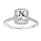 Artcarved Bridal Semi-Mounted with Side Stones Classic Halo Engagement Ring Clarissa 14K White Gold - 31-V807GEW-E.01 photo 4