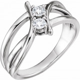 14K White 1/4 CTW Diamond Two-Stone Ring - 123228600P photo