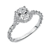 Artcarved Bridal Mounted with CZ Center Contemporary Rope Halo Engagement Ring Jolie 14K White Gold - 31-V461ERW-E.00 photo