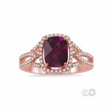 Ashi 14k Rose Gold Round Diamond and Rhodolite Garnet Engagement Ring photo 2