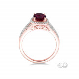 Ashi 14k Rose Gold Round Diamond and Rhodolite Garnet Engagement Ring photo 3