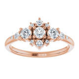 14K Rose 1/2 CTW Diamond Stackable Ring - 124049606P photo 3