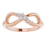 14K Rose 1/8 CTW Diamond Infinity-Inspired Ring - 123779602P photo 3