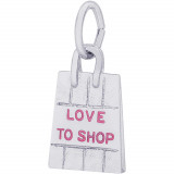Sterling Silver Shopping Bag - Pink Paint Charm photo