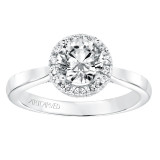 Artcarved Bridal Mounted with CZ Center Classic Halo Engagement Ring Maisy 14K White Gold - 31-V669ERW-E.00 photo 3