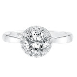 Artcarved Bridal Mounted with CZ Center Classic Halo Engagement Ring Maisy 14K White Gold - 31-V669ERW-E.00 photo