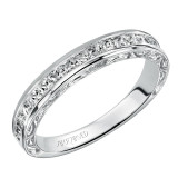 Artcarved Bridal Mounted with Side Stones Vintage Fashion Diamond Anniversary Band 14K White Gold - 33-V9118W-L.00 photo