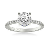 Artcarved Bridal Mounted with CZ Center Classic Engagement Ring 18K White Gold & Blue Sapphire - 31-V1032SGRW-E.02 photo 2