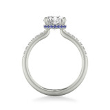 Artcarved Bridal Mounted with CZ Center Classic Engagement Ring 18K White Gold & Blue Sapphire - 31-V1032SGRW-E.02 photo 3