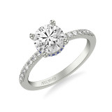 Artcarved Bridal Mounted with CZ Center Classic Engagement Ring 18K White Gold & Blue Sapphire - 31-V1032SGRW-E.02 photo