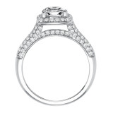 Artcarved Bridal Semi-Mounted with Side Stones Classic Halo Engagement Ring Ariel 14K White Gold - 31-V327GUW-E.01 photo 3