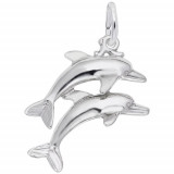 Rembrandt Sterling Silver Two Dolphins Charm photo