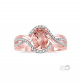 Ashi 14k Rose Gold Round Diamond and Morganite Engagement Ring photo 2