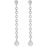 14K White 1/5 CTW Diamond Bezel Set Chain Earrings - 65346360000P photo 2
