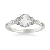 Artcarved Bridal Mounted Mined Live Center Contemporary Diamond Engagement Ring 14K White Gold - 31-V1021DVW-E.00 photo 2