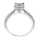 Artcarved Bridal Mounted with CZ Center Vintage Milgrain Diamond Engagement Ring Sinclair 14K White Gold - 31-V537ECW-E.00 photo 3