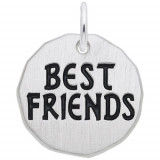 Rembrandt Sterling Silver Round Best Friends Tag Charm photo