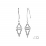 Ashi 14k White Gold Triangle Diamond Earrings photo