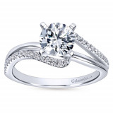 Gabriel & Co 14k White Gold Round Bypass Engagement Ring photo