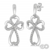 Ashi Diamonds Silver Cross Heart Earrings photo