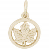 14k Gold Maple Leaf Charm photo