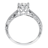 Artcarved Bridal Semi-Mounted with Side Stones Vintage Engagement Ring Julie 14K White Gold - 31-V513ERW-E.01 photo 3